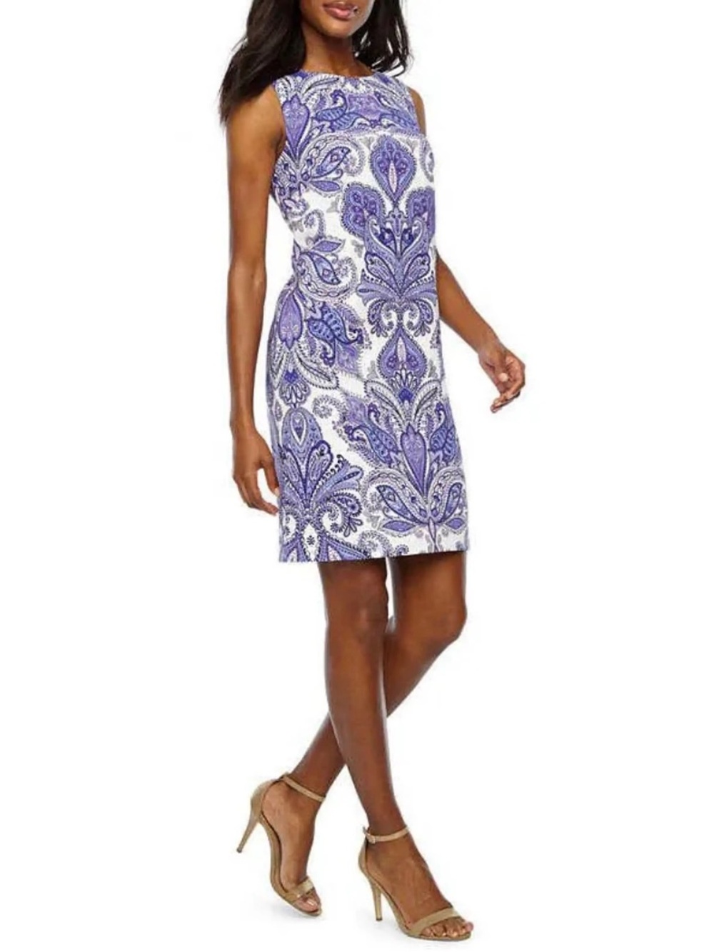 ALYX Dress Womens Size 12 Purple Floral Paisley Sleeveless Zip Sheath